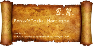Benkóczky Marietta névjegykártya